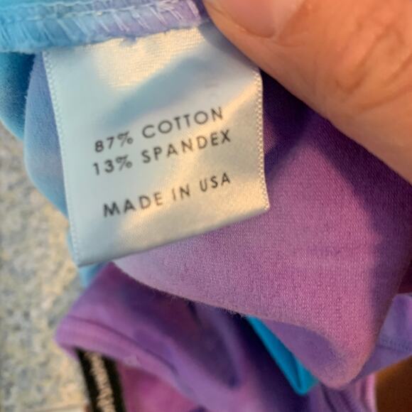 2/$30 WEEKEND STORIES Top Size S Slight Crop Tank Hand Dyed Purple Blue Tie Dye - Picture 4 of 7